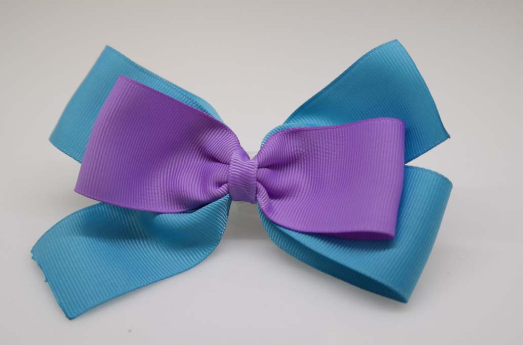 Emma inspired hair Bow with colors  Hyacinth, Copen
